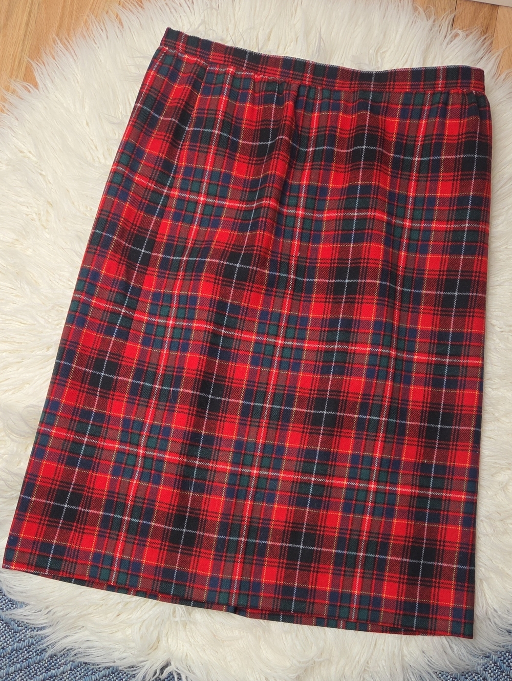 Vintage Pendleton Red Tartan Pencil Skirt Sz 10